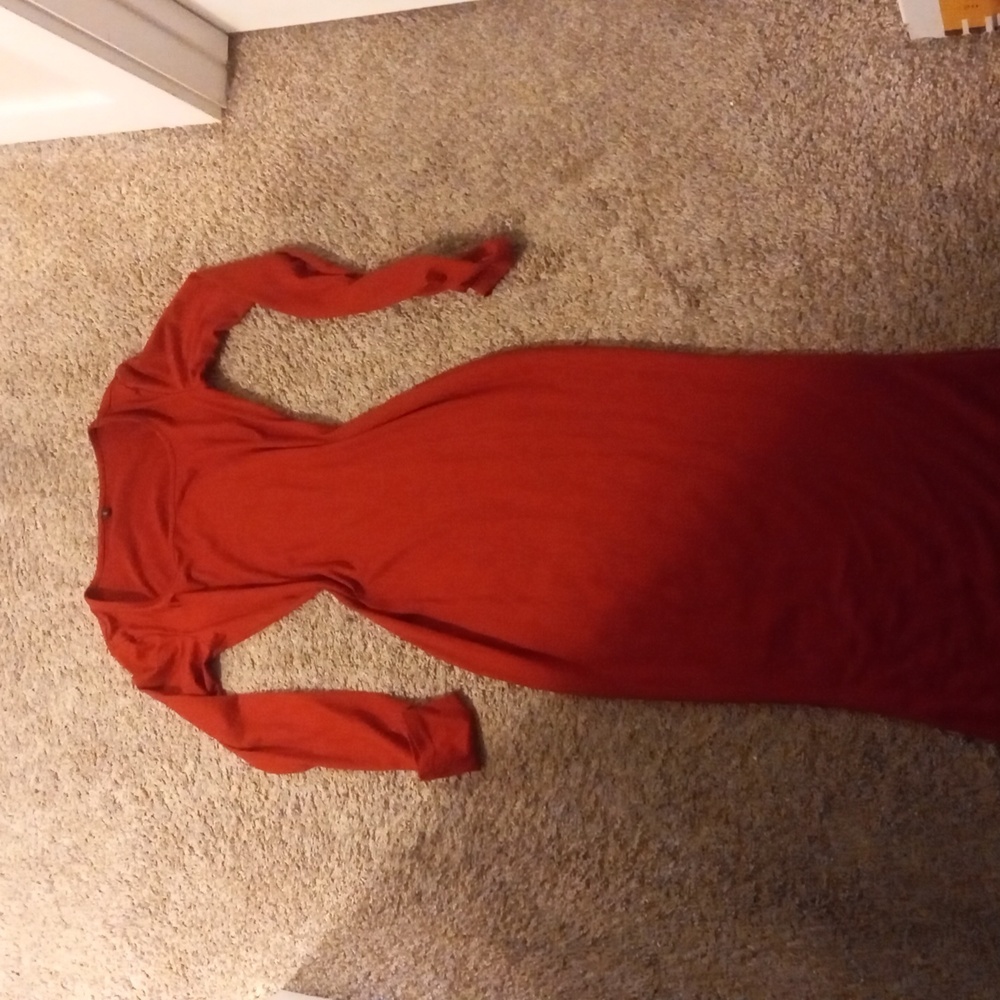 Elegant Red Long Sleeve Dress